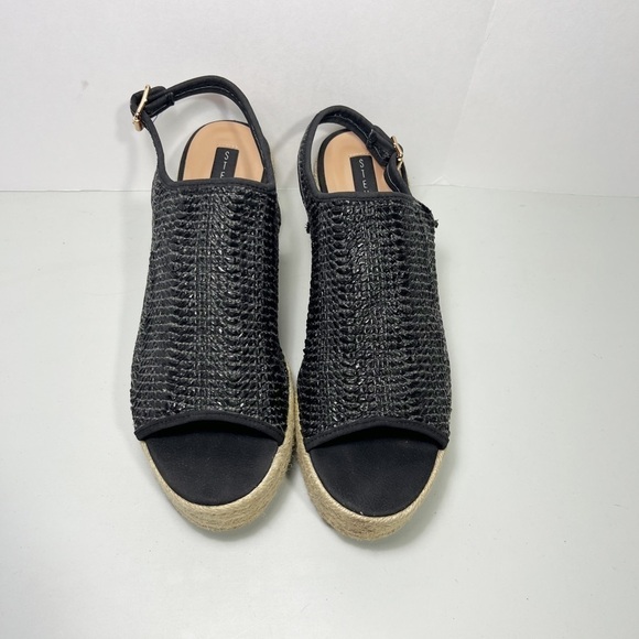 Steven by Steve Madden Jute Platform Open Toe Black Rose Gold Buckle size 11 - Picture 3 of 9